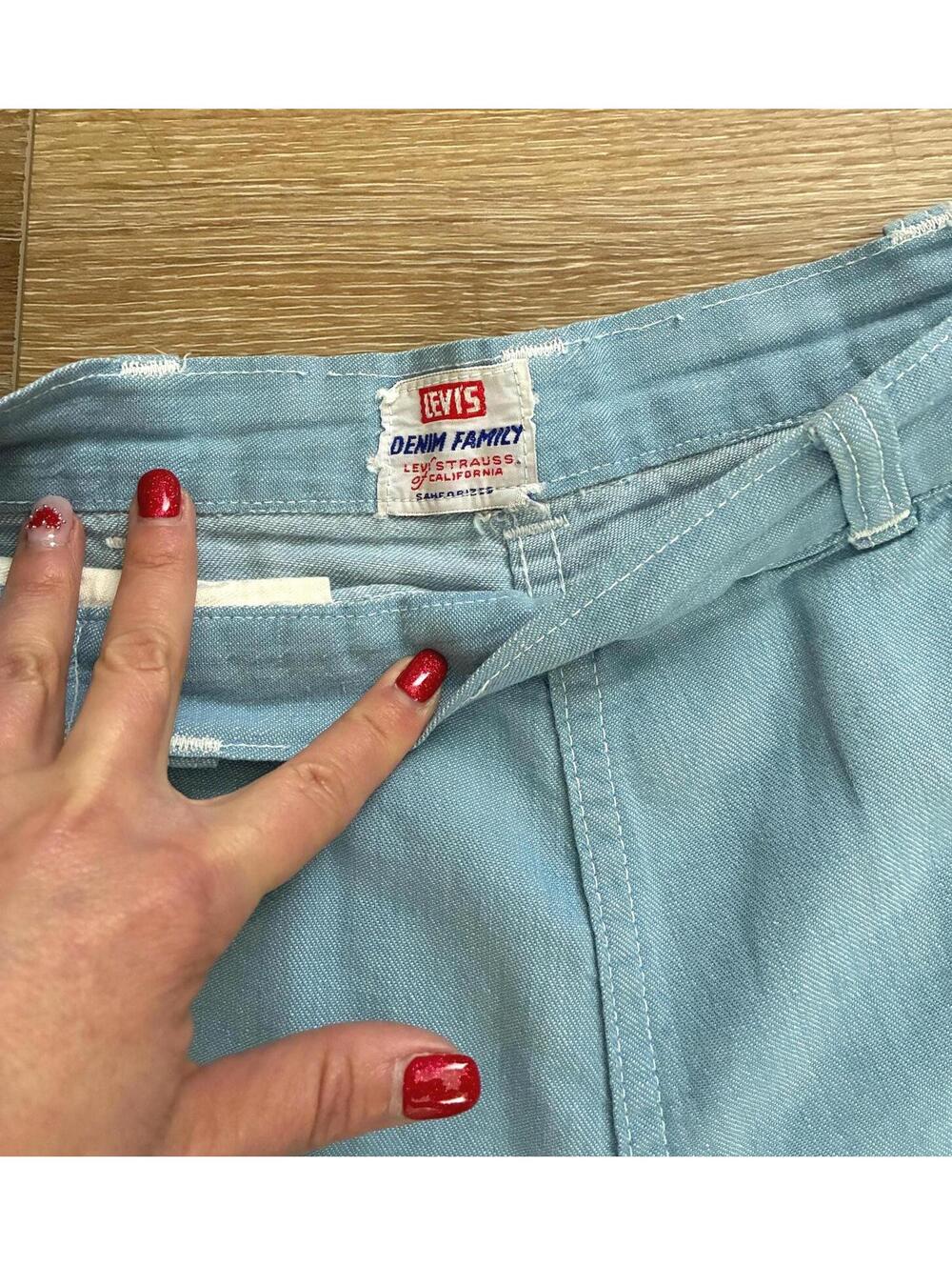 1950s Levi's Denim Shorts | High Waist, Pearl Snap, 25" Waist - Picture 2 of 16